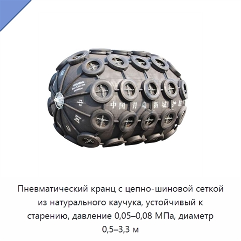 Пневматический кранц с цепно-шиновой сеткой из натурального каучука, устойчивый к старению, давление 0,05–0,08 МПа, диаметр 0,5–3,3 м
