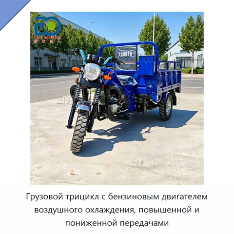 Грузовой трицикл с бензиновым двигателем воздушного охлаждения, повышенной и пониженной передачами