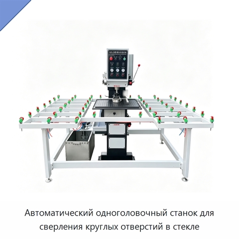 Автоматический одноголовочный станок для сверления круглых отверстий в стекле