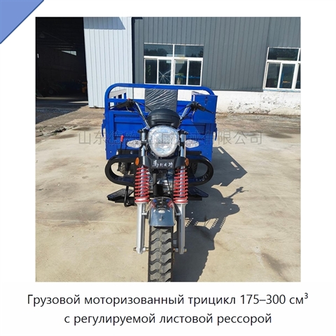 Грузовой моторизованный трицикл 175–300 см³ с регулируемой листовой рессорой