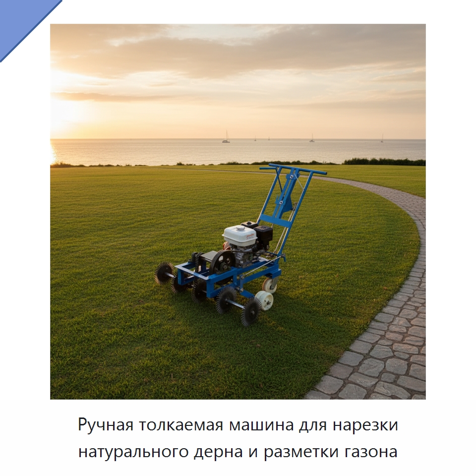 Ручная толкаемая машина для нарезки натурального дерна и разметки газона — Специальные машины и промышленное оборудование