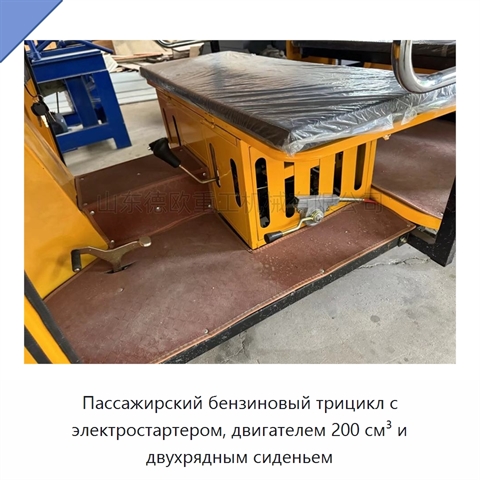 Пассажирский бензиновый трицикл с электростартером, двигателем 200 см³ и двухрядным сиденьем
