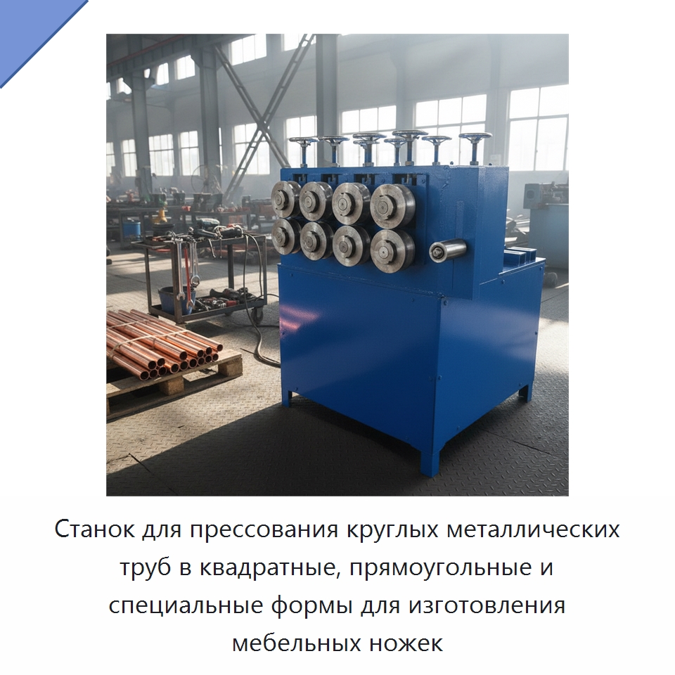 Станок для прессования круглых металлических труб в квадратные, прямоугольные и специальные формы для изготовления мебельных ножек — Специальное оборудование для металлообработки и металлургии