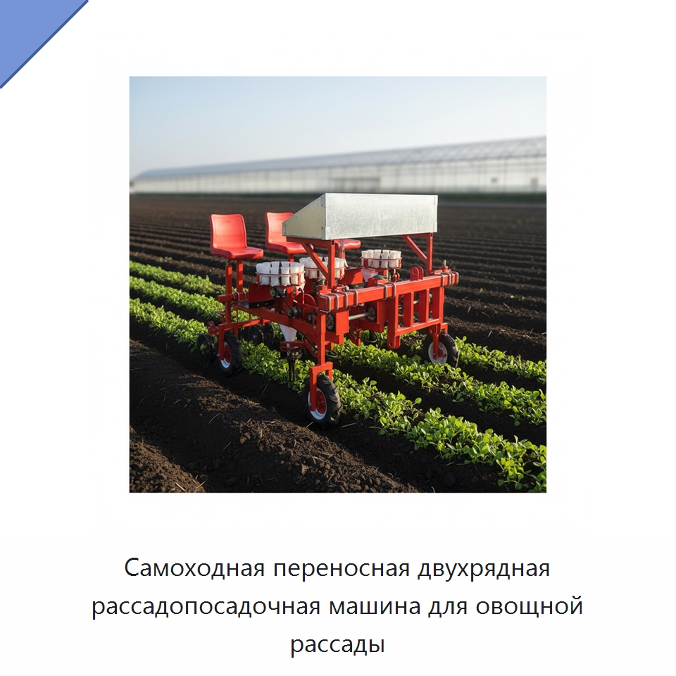 Самоходная переносная двухрядная рассадопосадочная машина для овощной рассады — Сеялки и рассадопосадочные машины