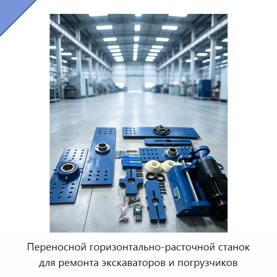 Переносной горизонтально-расточной станок для ремонта экскаваторов и погрузчиков — Расточные станки
