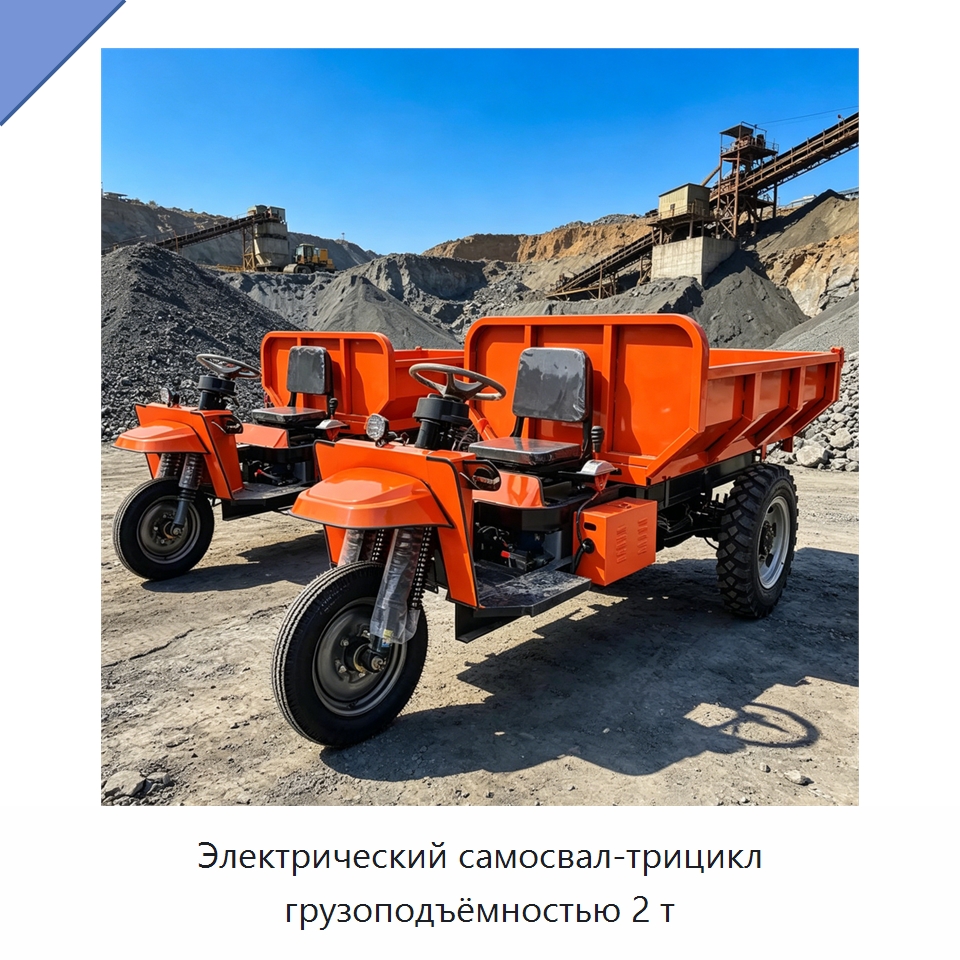 Электрический самосвал-трицикл грузоподъёмностью 2 т — Специальные машины и промышленное оборудование