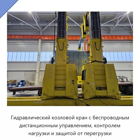 Гидравлический козловой кран с беспроводным дистанционным управлением, контролем нагрузки и защитой от перегрузки