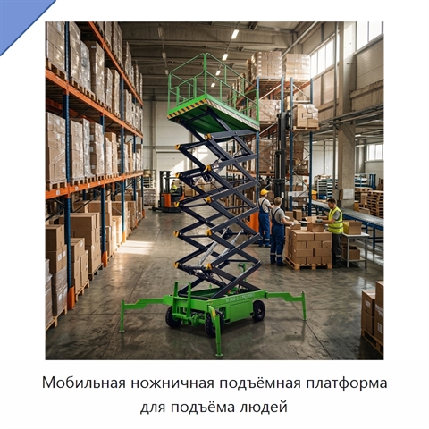 Мобильная ножничная подъёмная платформа для подъёма людей