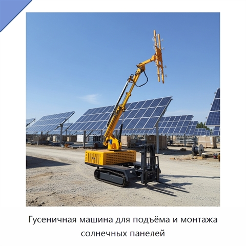 Гусеничная машина для подъёма и монтажа солнечных панелей