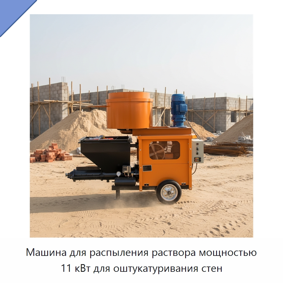 Машина для распыления раствора мощностью 11 кВт для оштукатуривания стен — Штукатурные станции