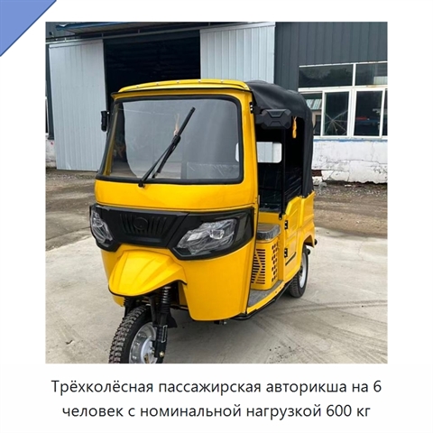 Трёхколёсная пассажирская авторикша на 6 человек с номинальной нагрузкой 600 кг