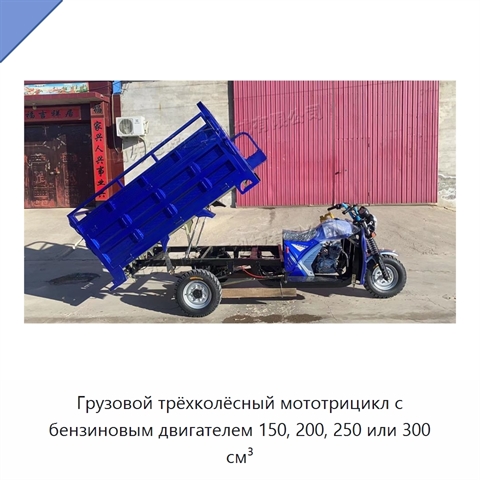 Грузовой трёхколёсный мототрицикл с бензиновым двигателем 150, 200, 250 или 300 см³