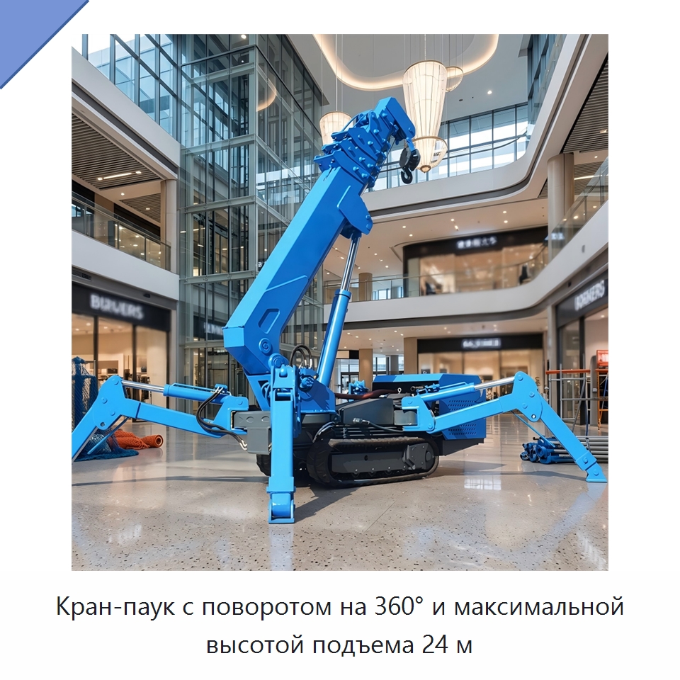 Кран-паук с поворотом на 360° и максимальной высотой подъема 24 м — Краны