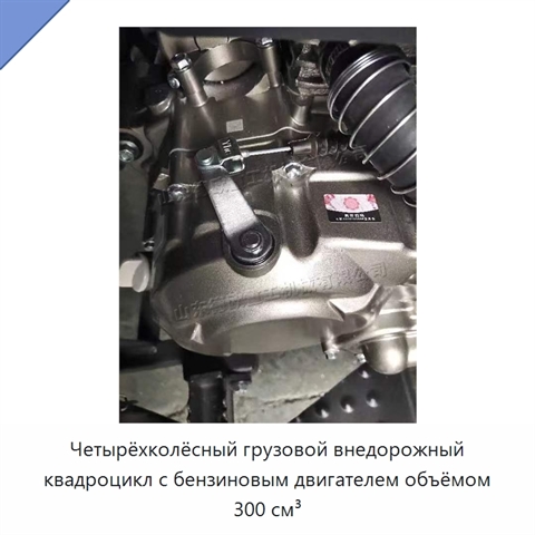Четырёхколёсный грузовой внедорожный квадроцикл с бензиновым двигателем объёмом 300 см³