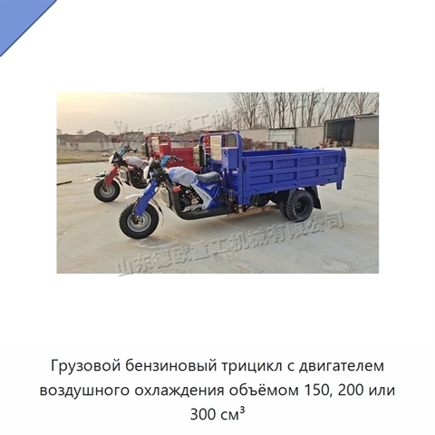 Грузовой бензиновый трицикл с двигателем воздушного охлаждения объёмом 150, 200 или 300 см³