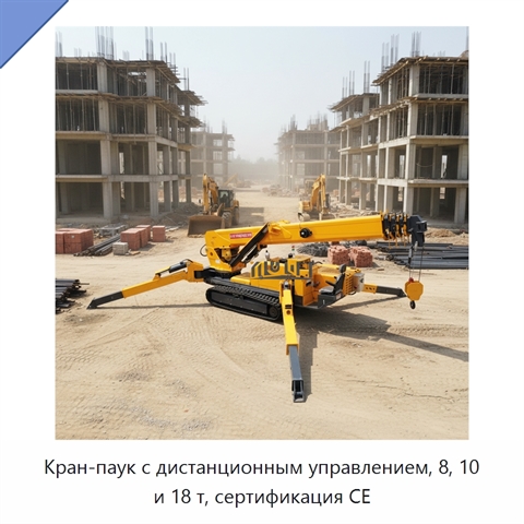 Кран-паук с дистанционным управлением, 8, 10 и 18 т, сертификация CE