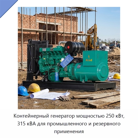 Контейнерный генератор мощностью 250 кВт, 315 кВА для промышленного и резервного применения