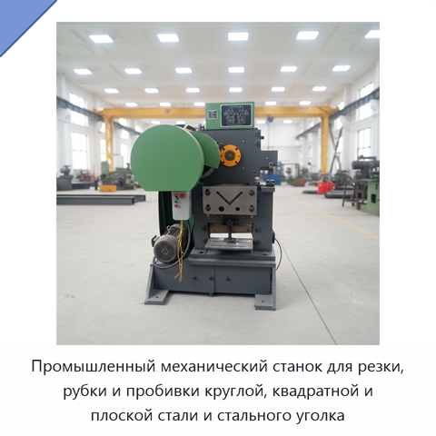 Промышленный механический станок для резки, рубки и пробивки круглой, квадратной и плоской стали и стального уголка