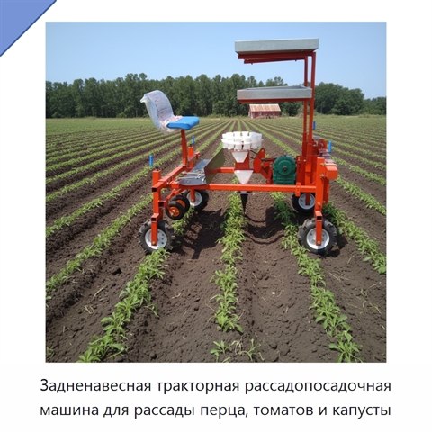 Задненавесная тракторная рассадопосадочная машина для рассады перца, томатов и капусты