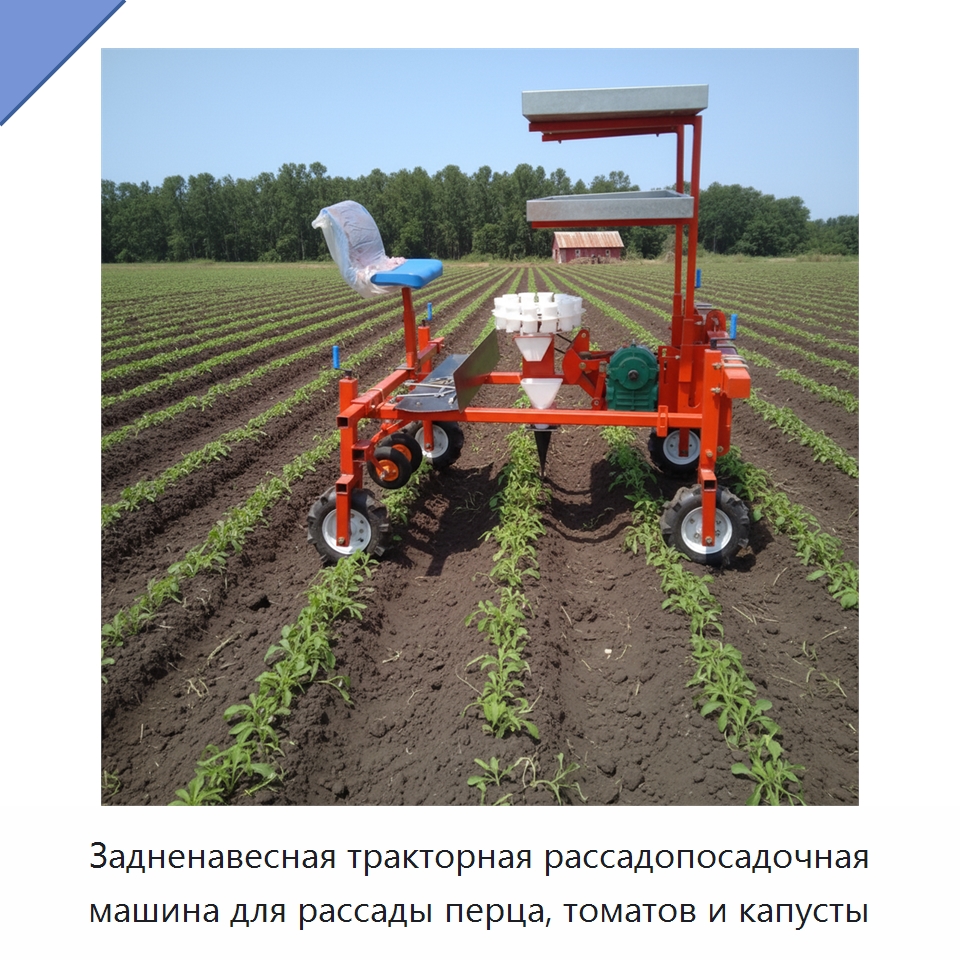 Задненавесная тракторная рассадопосадочная машина для рассады перца, томатов и капусты — Специальные сельскохозяйственные машины