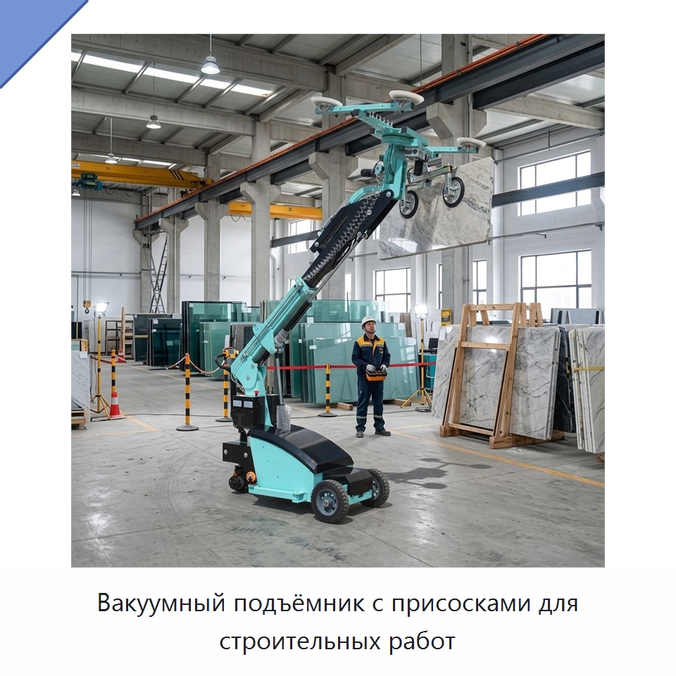 Вакуумный подъёмник с присосками для строительных работ — Вакуумные грузозахваты