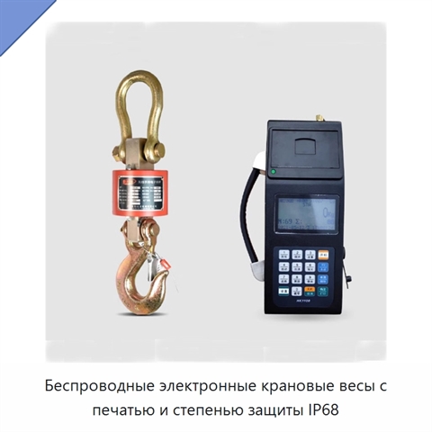 Беспроводные электронные крановые весы с печатью и степенью защиты IP68