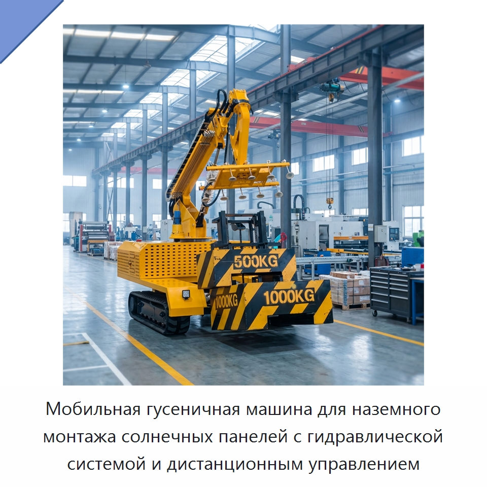 Мобильная гусеничная машина для наземного монтажа солнечных панелей с гидравлической системой и дистанционным управлением — Вакуумные грузозахваты