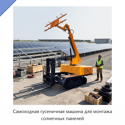 Самоходная гусеничная машина для монтажа солнечных панелей