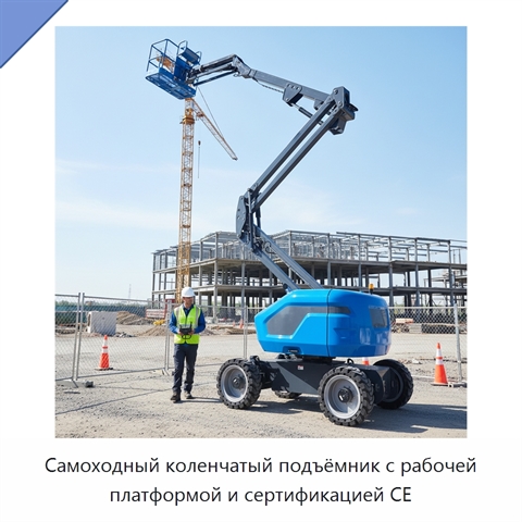 Самоходный коленчатый подъёмник с рабочей платформой и сертификацией CE