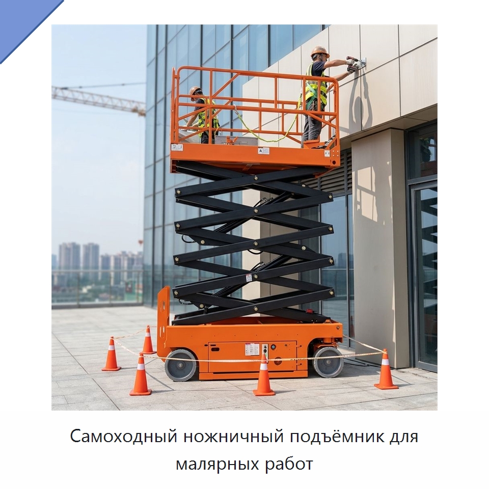 Самоходный ножничный подъёмник для малярных работ — Подъемные столы