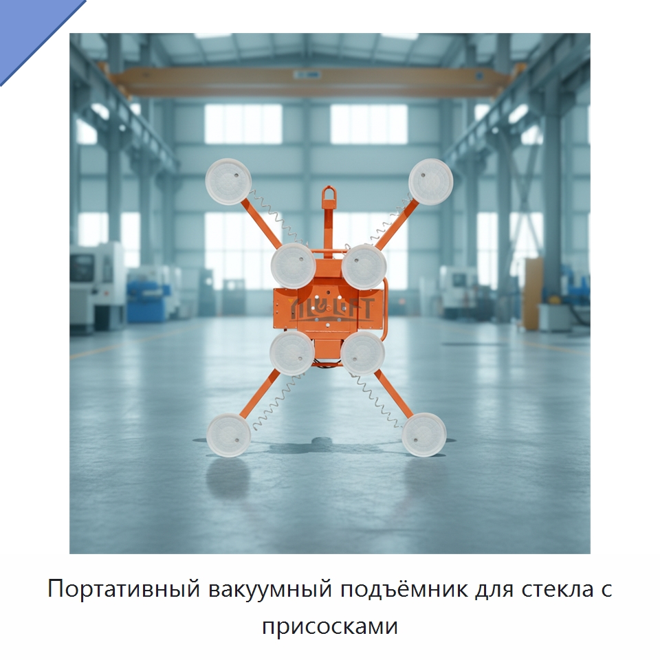 Портативный вакуумный подъёмник для стекла с присосками — Вакуумные грузозахваты