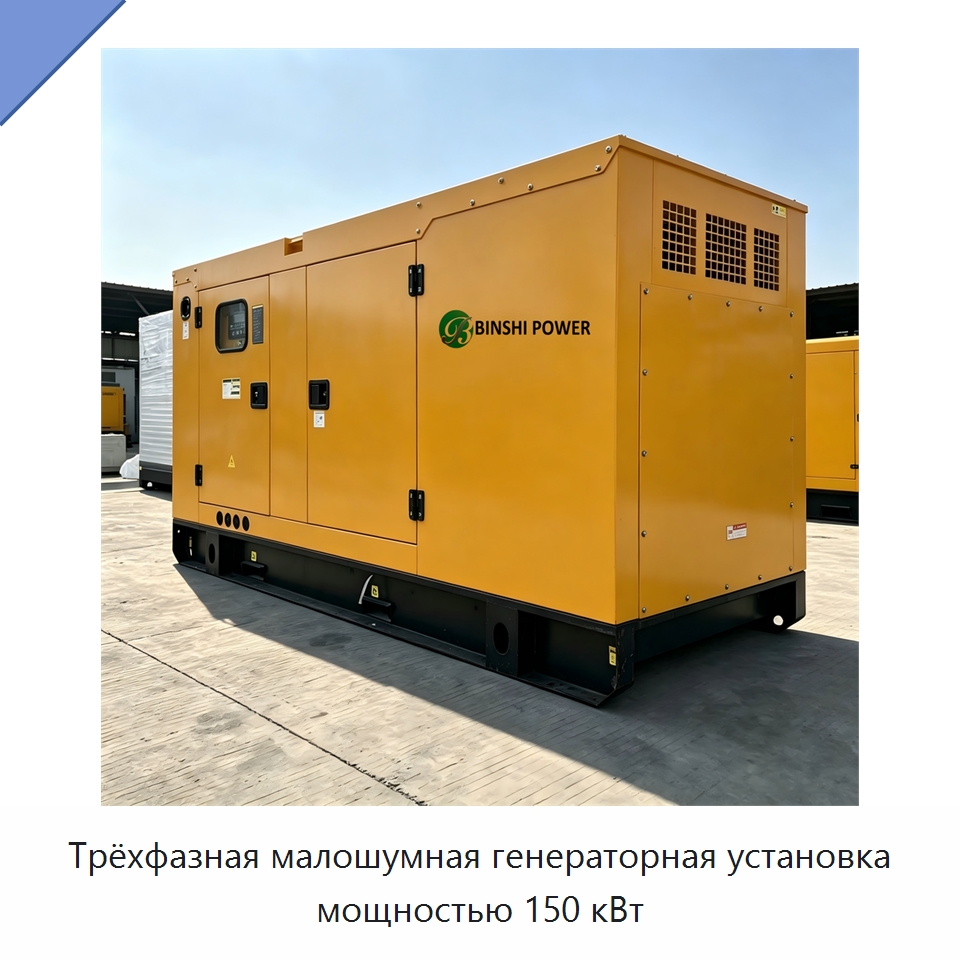 Трёхфазная малошумная генераторная установка мощностью 150 кВт — Дизельные генераторы