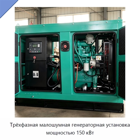 Трёхфазная малошумная генераторная установка мощностью 150 кВт