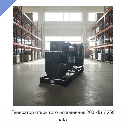 Генератор открытого исполнения 200 кВт / 250 кВА