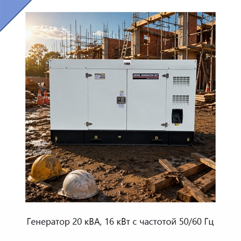 Генератор 20 кВА, 16 кВт с частотой 50/60 Гц