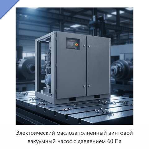 Электрический маслозаполненный винтовой вакуумный насос с давлением 60 Па