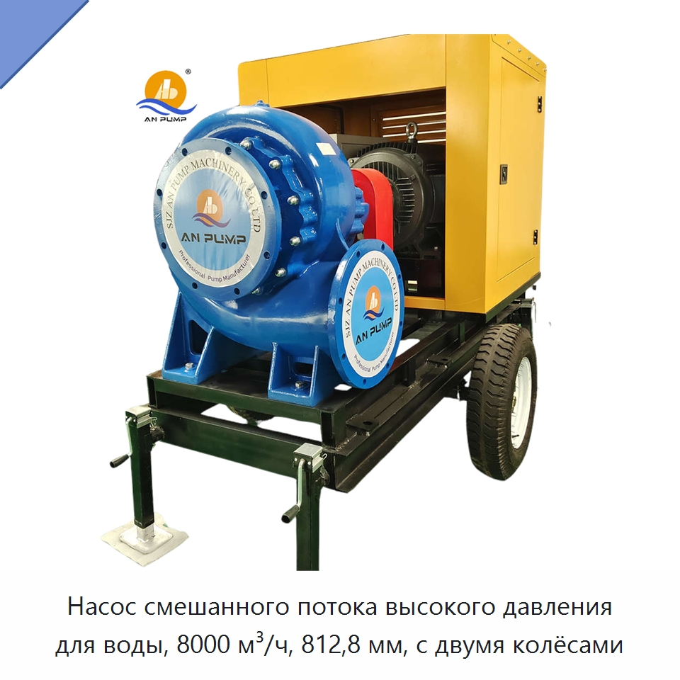 Насос смешанного потока высокого давления для воды, 8000 м³/ч, 812,8 мм, с двумя колёсами — Насосы