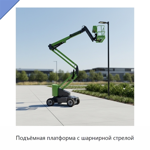 Подъёмная платформа с шарнирной стрелой