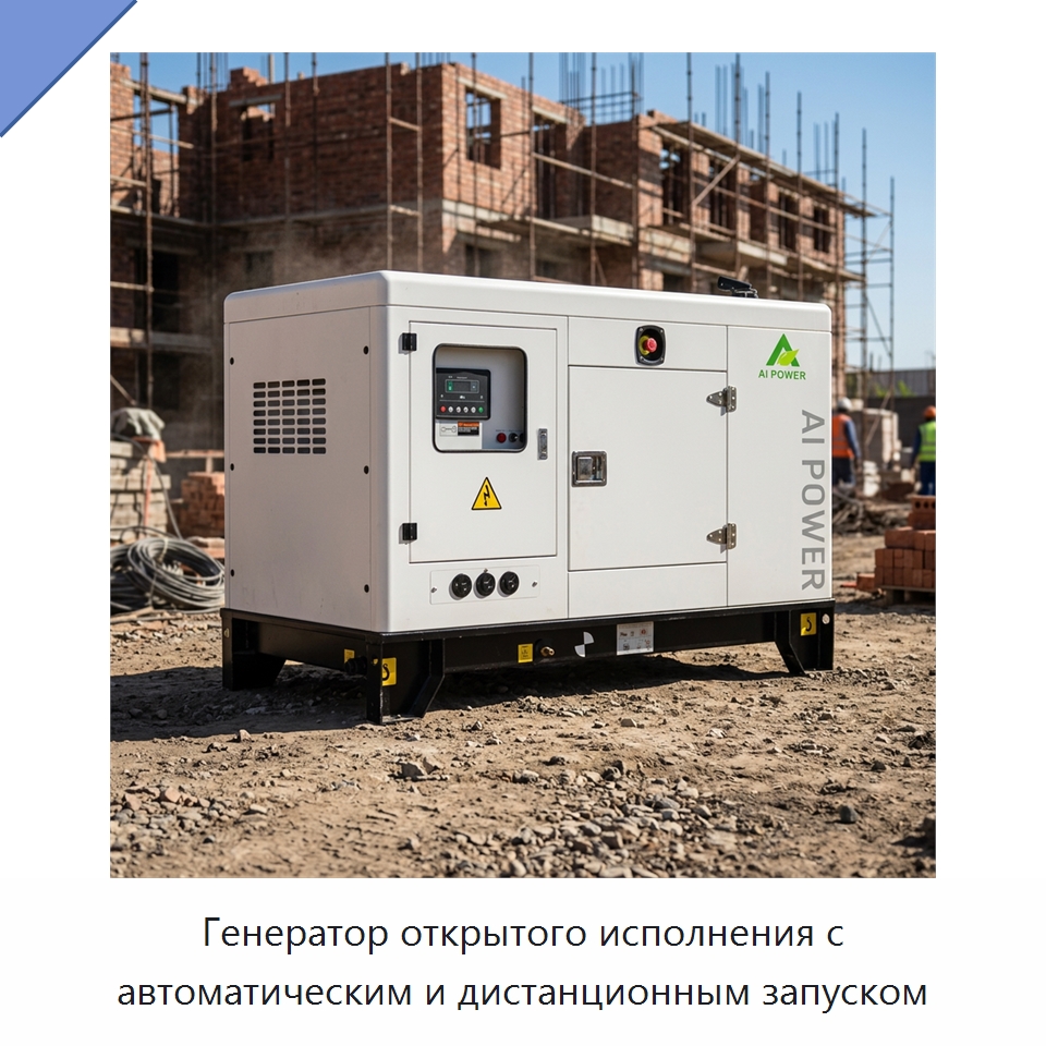 Генератор открытого исполнения с автоматическим и дистанционным запуском — Дизельные генераторы
