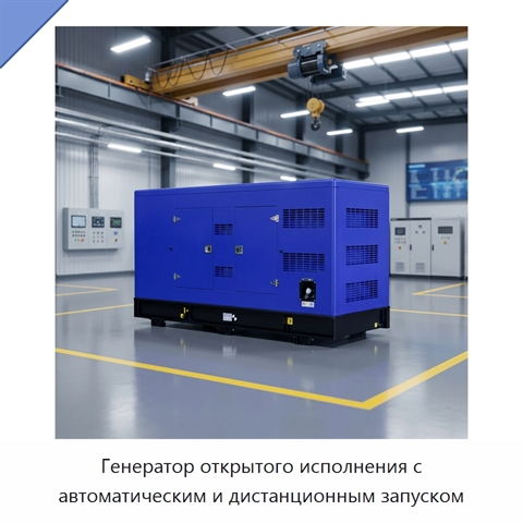 Генератор открытого исполнения с автоматическим и дистанционным запуском