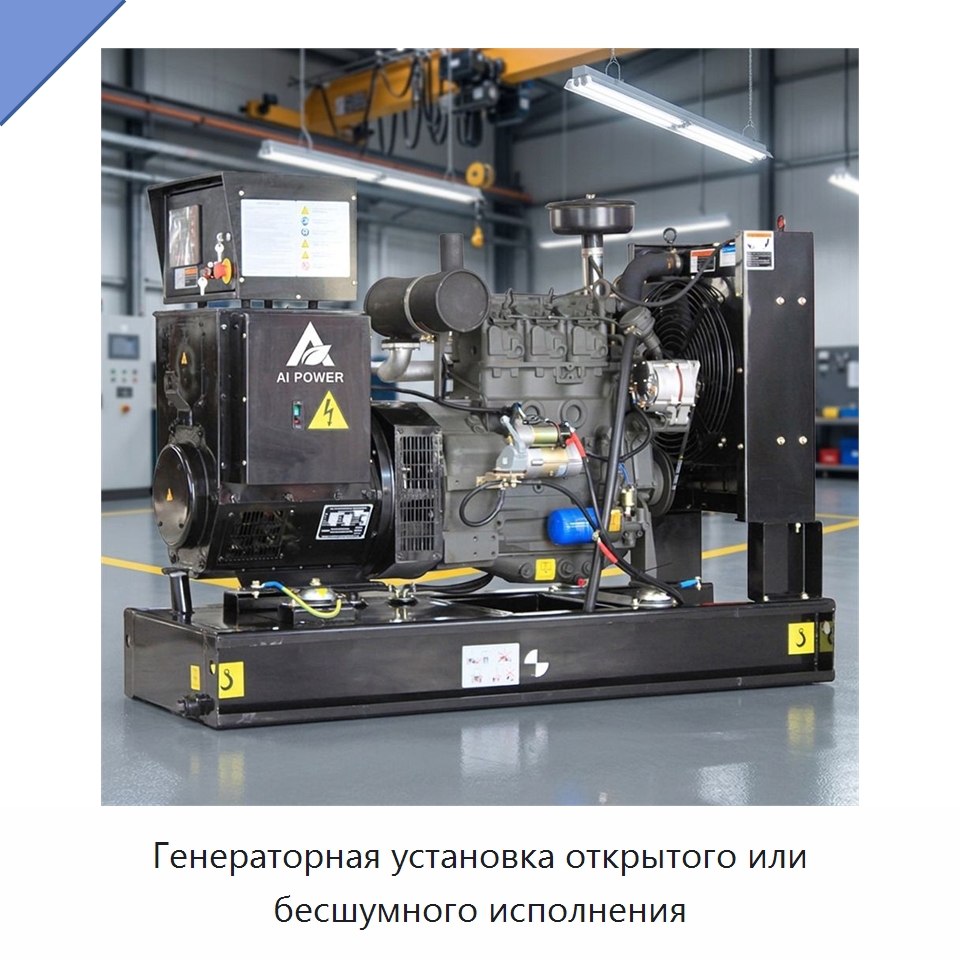Генераторная установка открытого или бесшумного исполнения — Дизельные генераторы