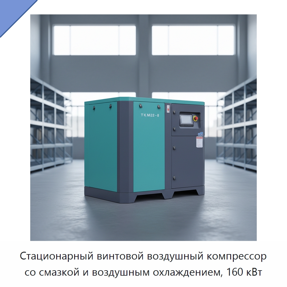 Стационарный винтовой воздушный компрессор со смазкой и воздушным охлаждением, 160 кВт — Промышленные компрессоры
