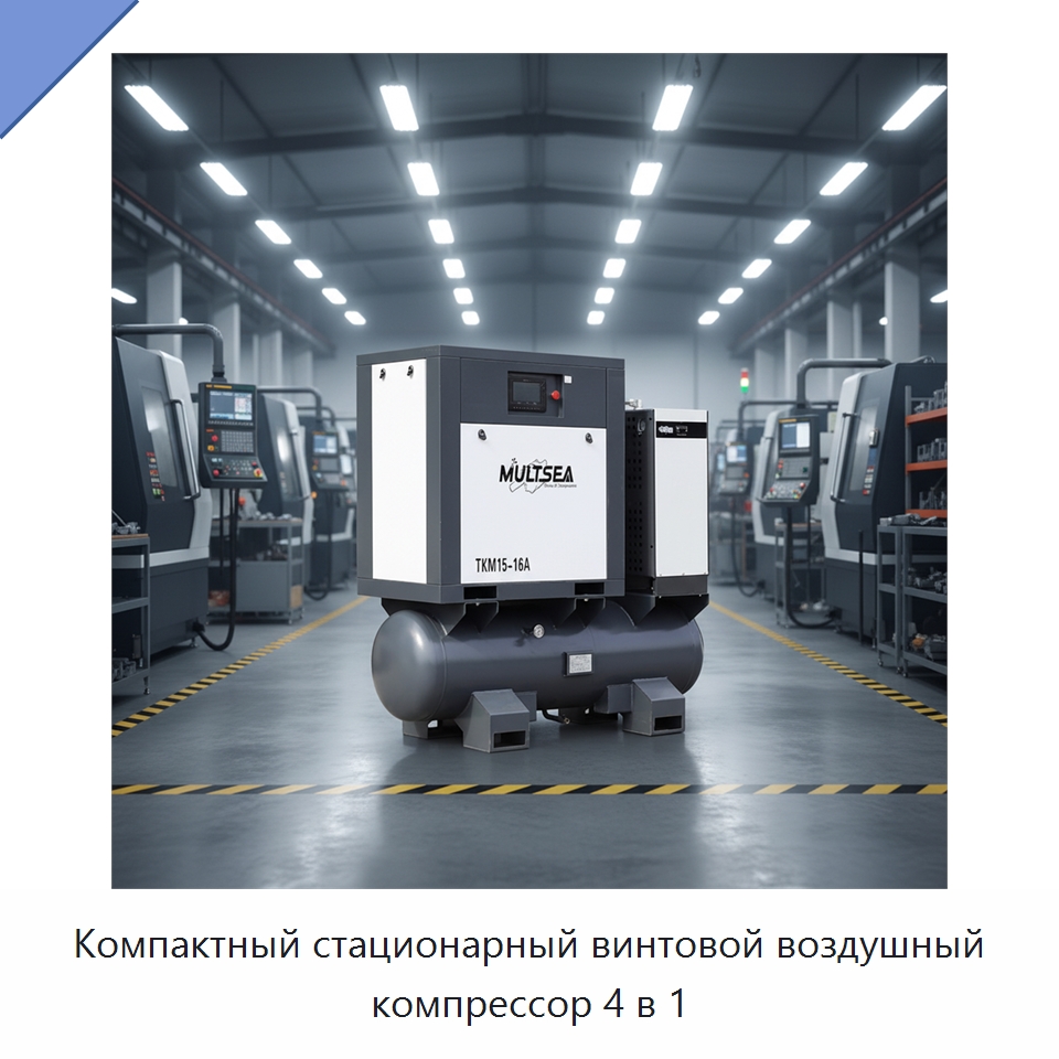 Компактный стационарный винтовой воздушный компрессор 4 в 1 — Промышленные компрессоры