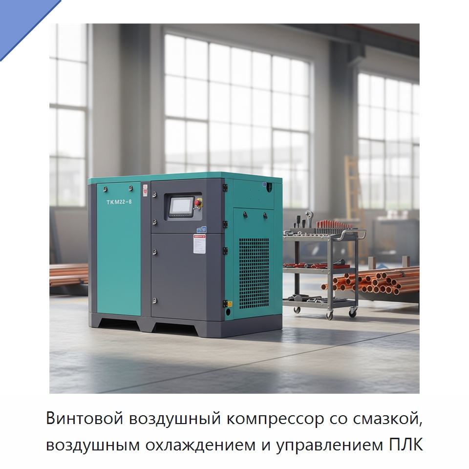 Винтовой воздушный компрессор со смазкой, воздушным охлаждением и управлением ПЛК — Промышленные компрессоры