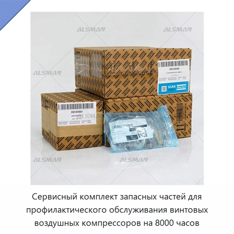 Сервисный комплект запасных частей для профилактического обслуживания винтовых воздушных компрессоров на 8000 часов