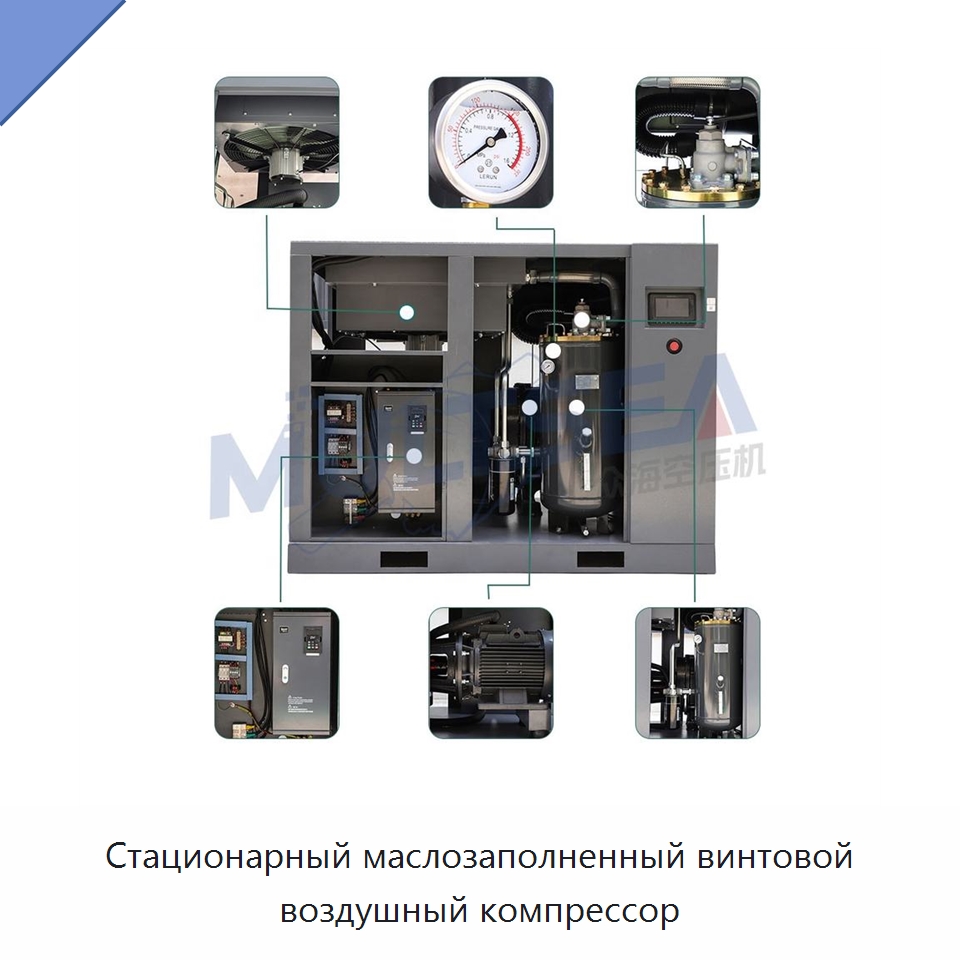 Стационарный маслозаполненный винтовой воздушный компрессор