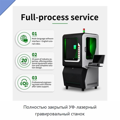 Полностью закрытый УФ-лазерный гравировальный станок