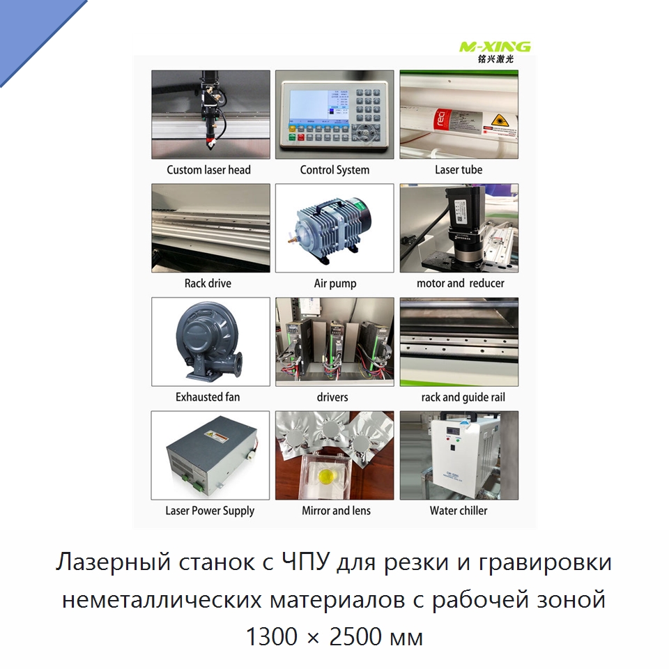 Лазерный станок с ЧПУ для резки и гравировки неметаллических материалов с рабочей зоной 1300 × 2500 мм — Станки лазерной резки