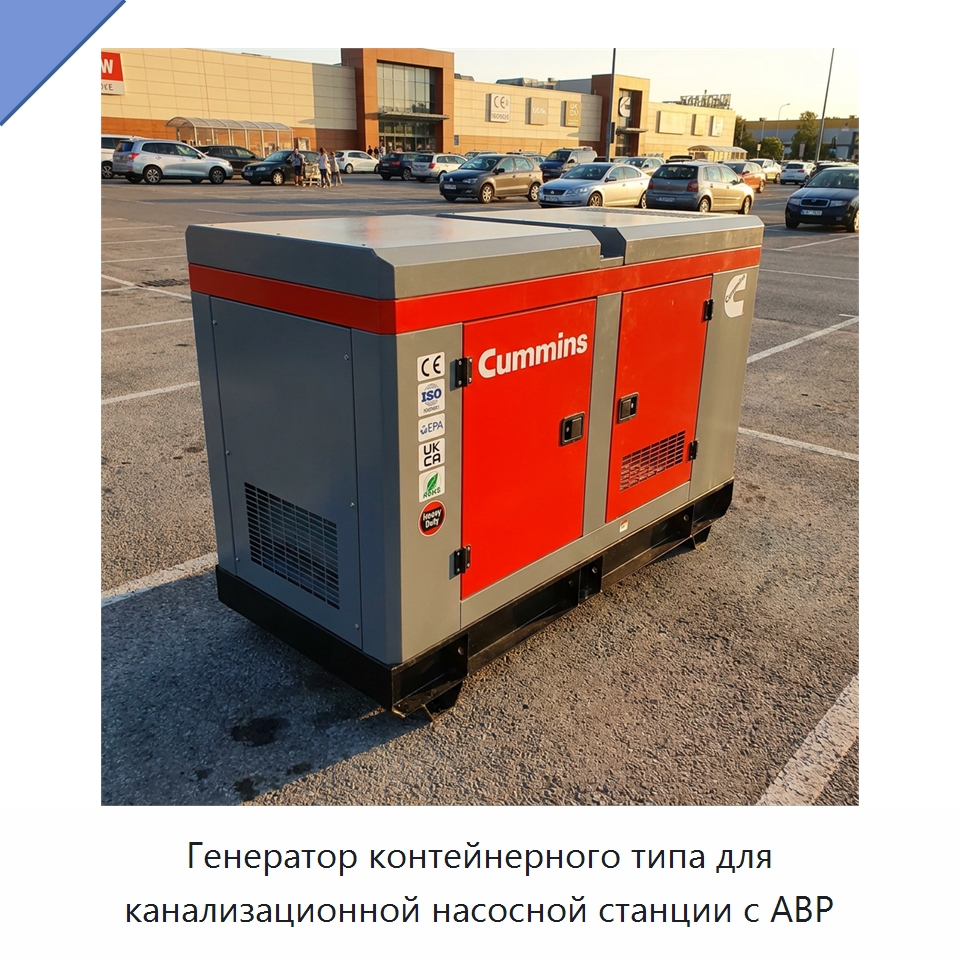 Генератор контейнерного типа для канализационной насосной станции с АВР — Генерация электроэнергии