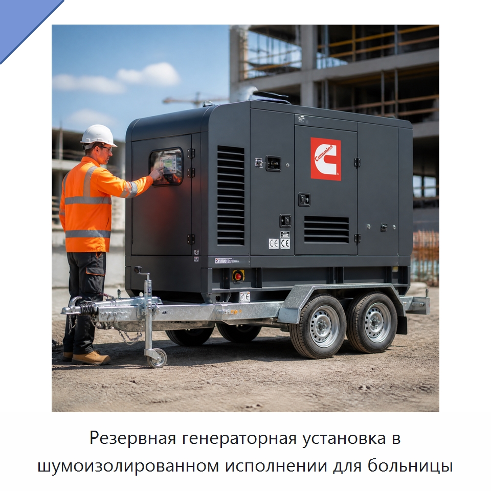 Резервная генераторная установка в шумоизолированном исполнении для больницы — Генерация электроэнергии